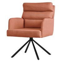 silla de comedor giratoria naranja tapizado respaldo extraible