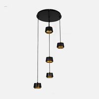 fabrilamp plafon domenica 5 x gx53 negro oro 45w 4000k 4000lm bombillas