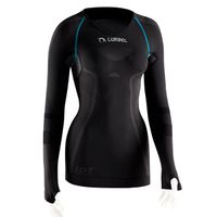 camiseta termo-reguladora mujer lurbel cristallo long sleeves w - l gris marengo  turquesa