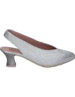 zapatos de piel con tacon para mujer pitillos 10510 color plata 36
