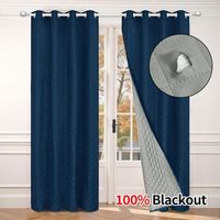 cortina termica aislante opaca con ollaos para invierno para salon panel individual navyblue l