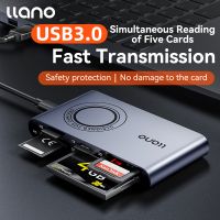llano-lector de tarjetas 5 en 1 adaptador de conector de transmision de alta velocidad usb 30 compatible con micro sdmicro sdxcsdhcmmcms pro duo