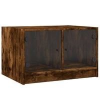 mesa de centro de diseno moderno con puertas de cristal y mdf marron 68 x 50 x 42 cm dec037727