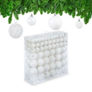 Bolas Para Árbol De Navidad En Juego De 150 - White/silver - 13.7x36.8x36.5cm