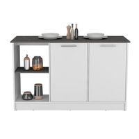 isla de cocina juniper en melamina con 2 puertas y 6 estantes  multicolor  90 cm x 150 cm x 64 cm