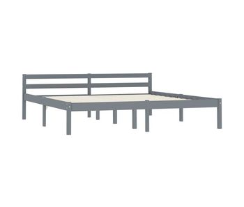Estructura de cama de madera maciza de pino gris 160x200 cm