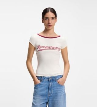 BOSS para mujer. 50573190 Camiseta C Etine 2 blanco (XL), Casual, Algodón, Manga corta