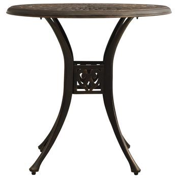 Mesa De Jardín | Mesa De Exterior Bronce Aluminio Fundido 78x78x72 Cm