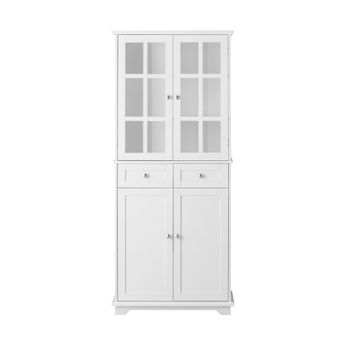 Aparador alto con 4 puertas 2 cajones madera blanco