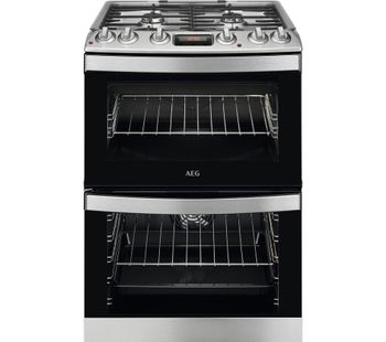 AEG CKB6540ACM 60 cm Dual Fuel Cooker - Stainless Steel, Stainless Steel