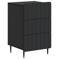 mesita de noche - mueble para dormitorio - madera de ingenieria - negro 43x41x68cm