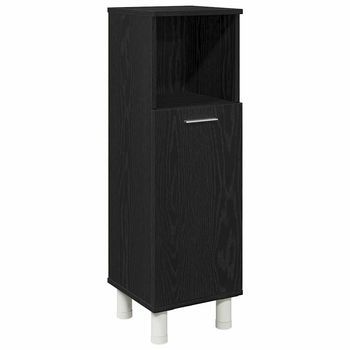 Gabinete De Baño | Armario De Baño Con Almacenamiento Roble Negro 30 X 30 X 95 Cm
