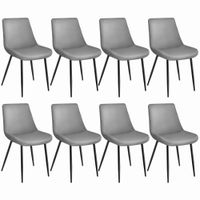 8 sillas de comedor acolchadas aterciopeladas 48 x 59 x 825 cm gris