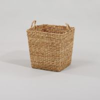 cesto de almacenaje con asas de jacinto de agua 23 cm