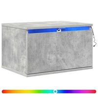 juego de 2 mesitas de noche - mesillas de pared con luces led gris hormigon mc6320