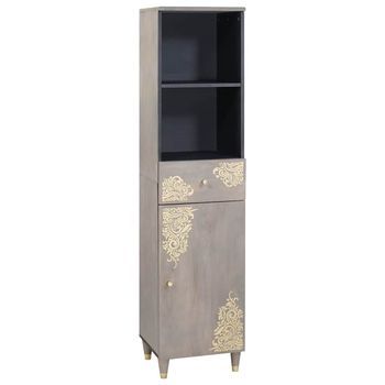 Mueble De Cuarto De Baño Con Cajón Gris 38 X 33 X 160 Cm Vidaxl