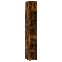 armario estrecho madera ingenieria roble ahumado 30x425x225 cm vidaxl