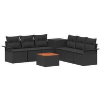 juego de sofa 8 uds negro ratan sintetico y acero vidaxl