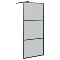 mampara de ducha accesible vidrio esg oscuro negro 80x195 cm vidaxl