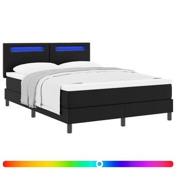 Cama Tipo Box Spring Negro 140 X 200 Cm Cuero Sintético Vidaxl