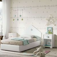 cabezal con mesita infantil color blanco dormitorio shine estrella gris habitacion