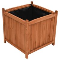 juego de 2 jardinera de jardin madera de abeto marron 50x50x50 cm