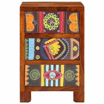 Mesita De Noche | Mesilla De Noche 40x40x60 Cm Madera Maciza De Acacia