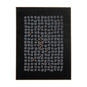 Gran Pintura Abstracta Negra Y Gris - 90 X 3,5 X 120 Cm