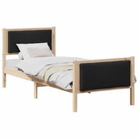 cama individual  cama para adulto  estructura de cama con cabecera negro 75 x 190 cm tela