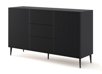 Cómoda efecto madera Negro LED