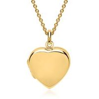 cadena con medallon de corazon pulido chapado en oro