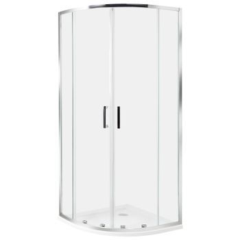 Cabina De Ducha Vidrio Templado Puerta Doble Corredera Plateado 80 X 80 X 185 Cm Jukatan