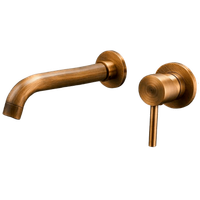 grifo lavabo empotrado monomando brampton dorado envejecido