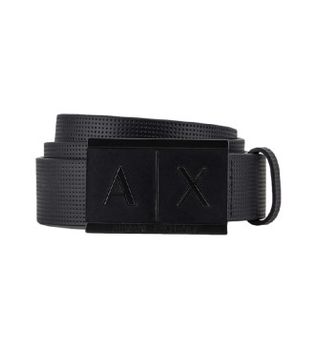 A|X Armani Exchange para hombre. 951019CC50700020 Cinturón de piel negro (32), Casual, Clásico