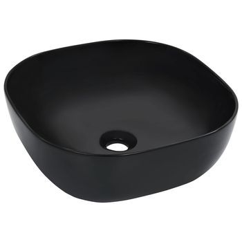 Lavabo 42,5x42,5x14,5 Cm Cerámica Negro Vidaxl