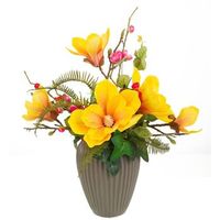jarron de ceramica con ramo de flores 43x24x44