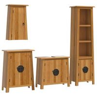 conjunto de muebles de bano 4 piezas madera maciza de pino vidaxl