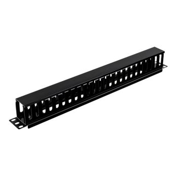 Aiten Data Organizador de Cables 1U con Tapa Negro