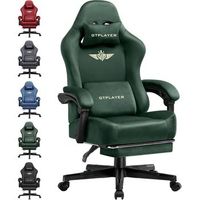 gtplayer silla gaming con respaldo reclinable 160 reposapies extensible y tapizado transpirable tela verde