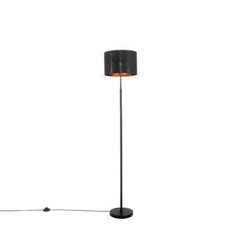 Lámpara de pie textil negro