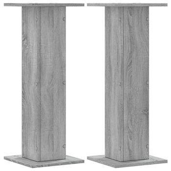 Soportes De Plantas 2 Uds Madera Gris Sonoma 30x30x80 Cm Vidaxl