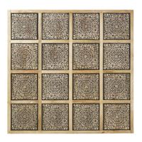 decoracion de pared de madera de mango tallada y ennegrecida 122 x 122 cm