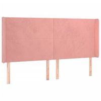 cabecero cama mueble de dormitorio con led de terciopelo 183 x 16 x 118128 cm rosa m020001932