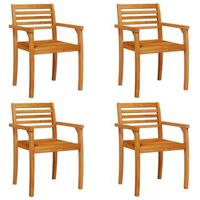 sillas de jardin 4 uds  silla de exterior  sillon madera maciza de acacia 59x55x85 cm