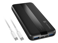 powerbank natec trevi slim qv2 10000mah 2xusb-a 18w  1xusb-c 20w  cable usb-c
