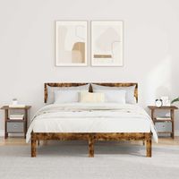 mesita de noche 2 uds - dormitorio - madera de ingenieria - roble ahumado 41x40x45cm
