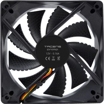 Tacens Anima AF12, Ventilador para PC 12cm 12v, 14dB, 1200 RPM, 9 Aspas Generan un Potente Flujo de Aire, Rodamientos Fluxus, Color Negro