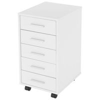 archivador para oficina con 5 cajones 33x38x635 cm blanco ml-design