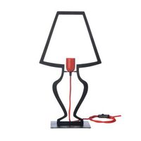lampara de mesa silhouette grande 30x54 cm en hierro estilizado diseno moderno de ensueno conexion e27 made in italy negro