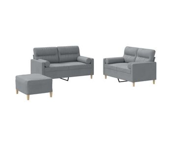 Vidaxl juego de sofás con cojines 3 piezas tela gris claro